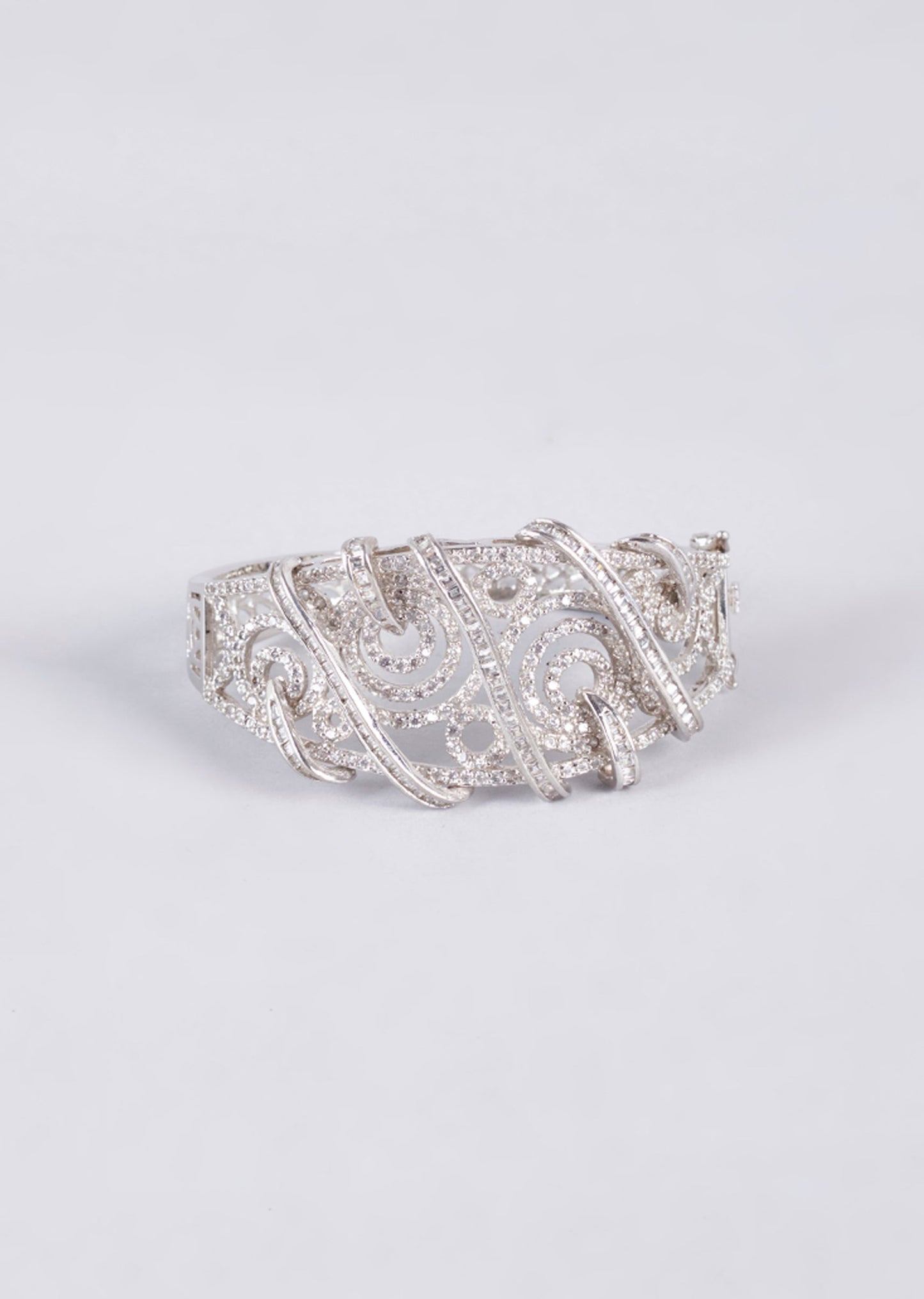 White Finish Brilliant Zircon Bangle