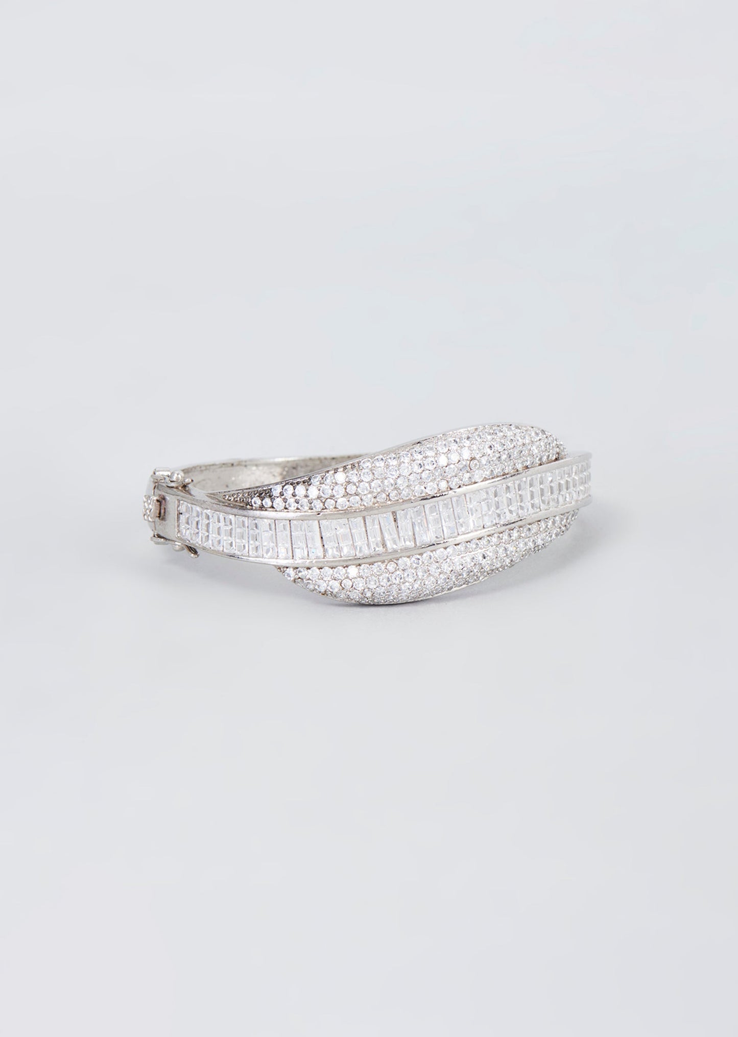 White Finish Luxe Zircon Bangle