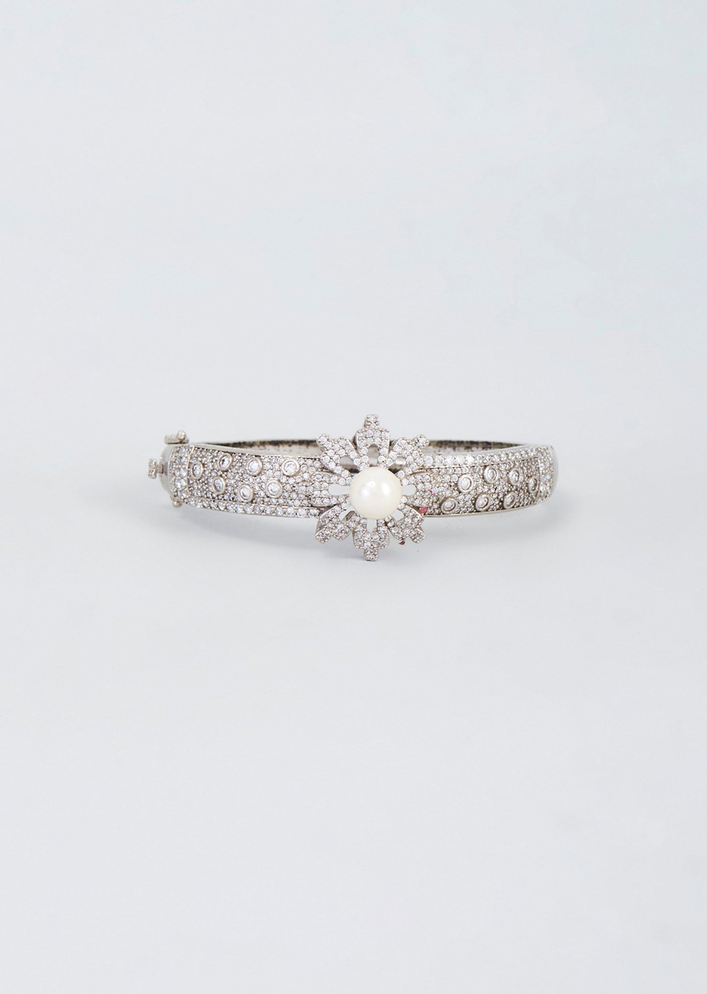 White Finish Zircon Stone Bangle
