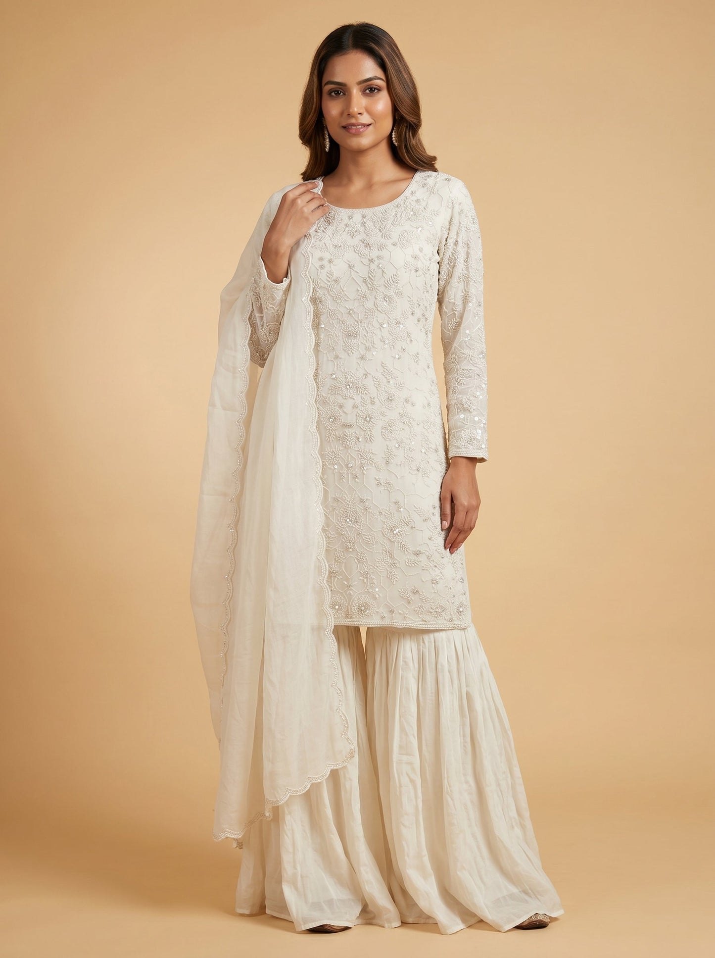 White Graceful Sharara