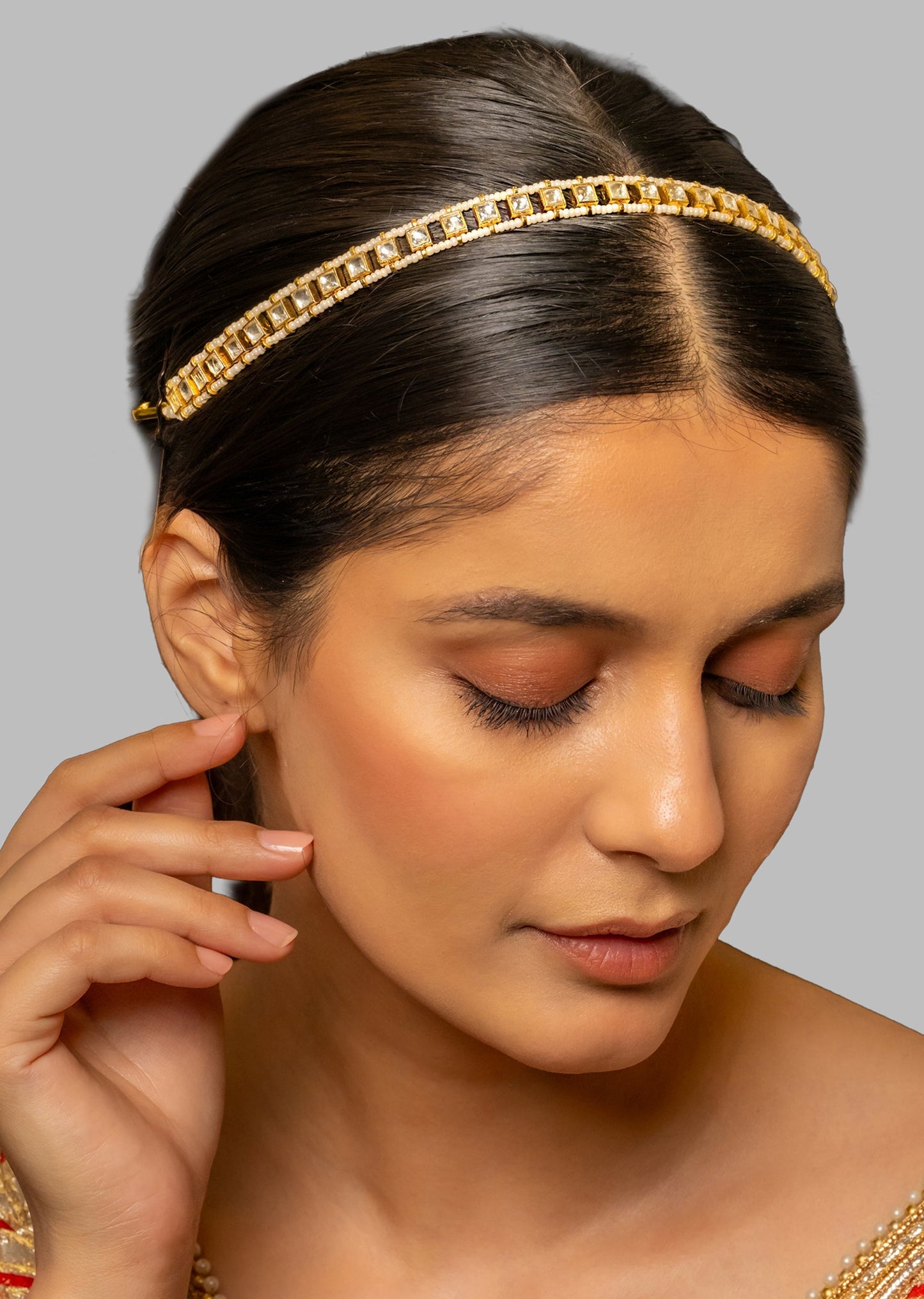 White Kundan Headband