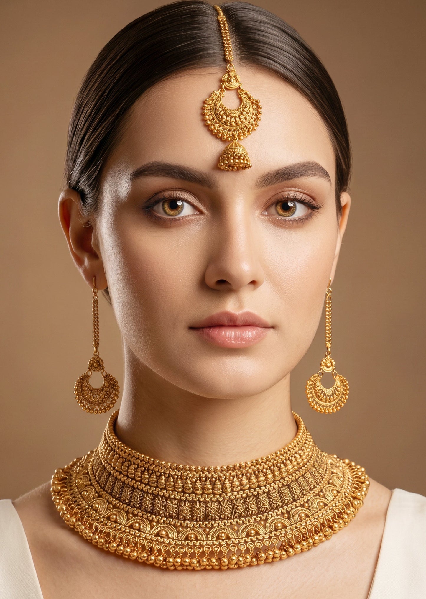 White Stone And Pearl Kundan Choker Set