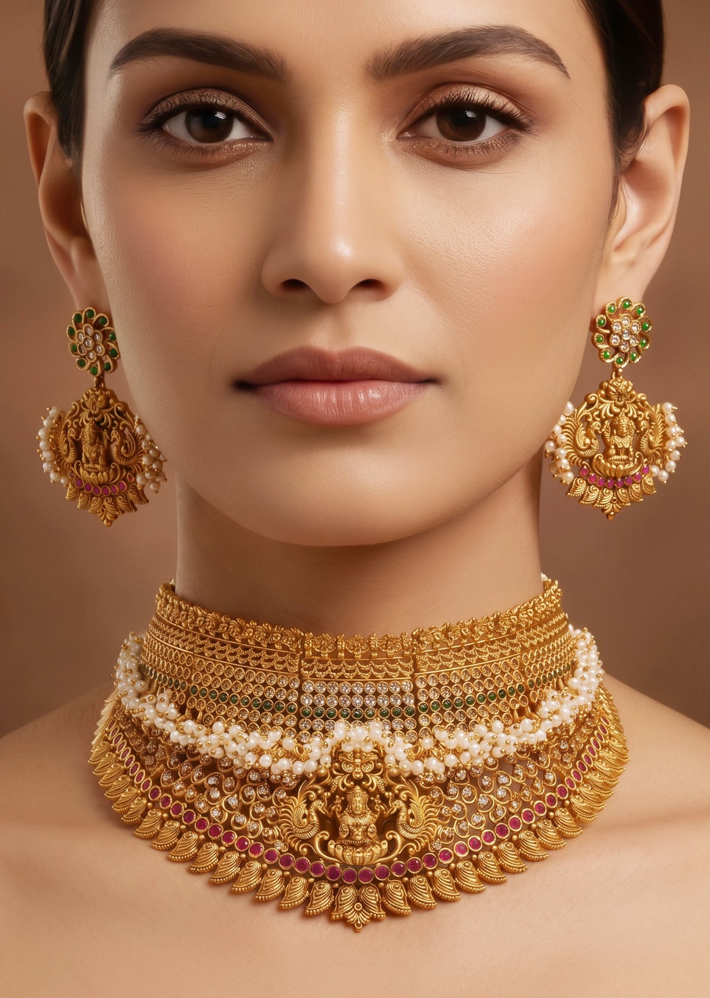 White Stone And Pearl Kundan Choker