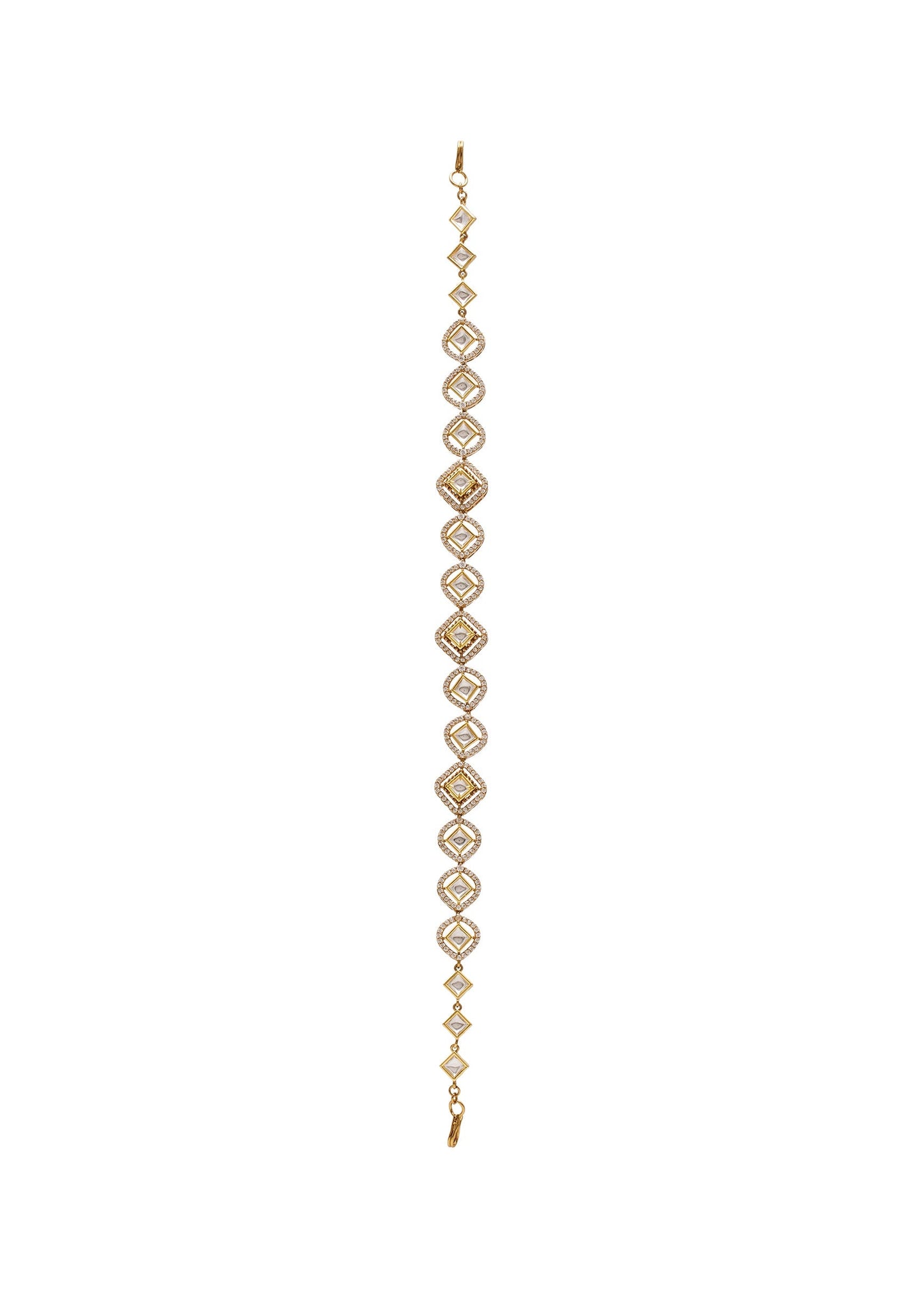 White Stone Minimal Kundan Mathapatti