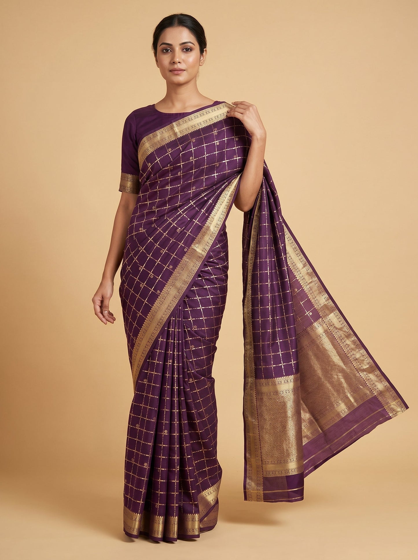 Wine Deep Tone Handloom Saree