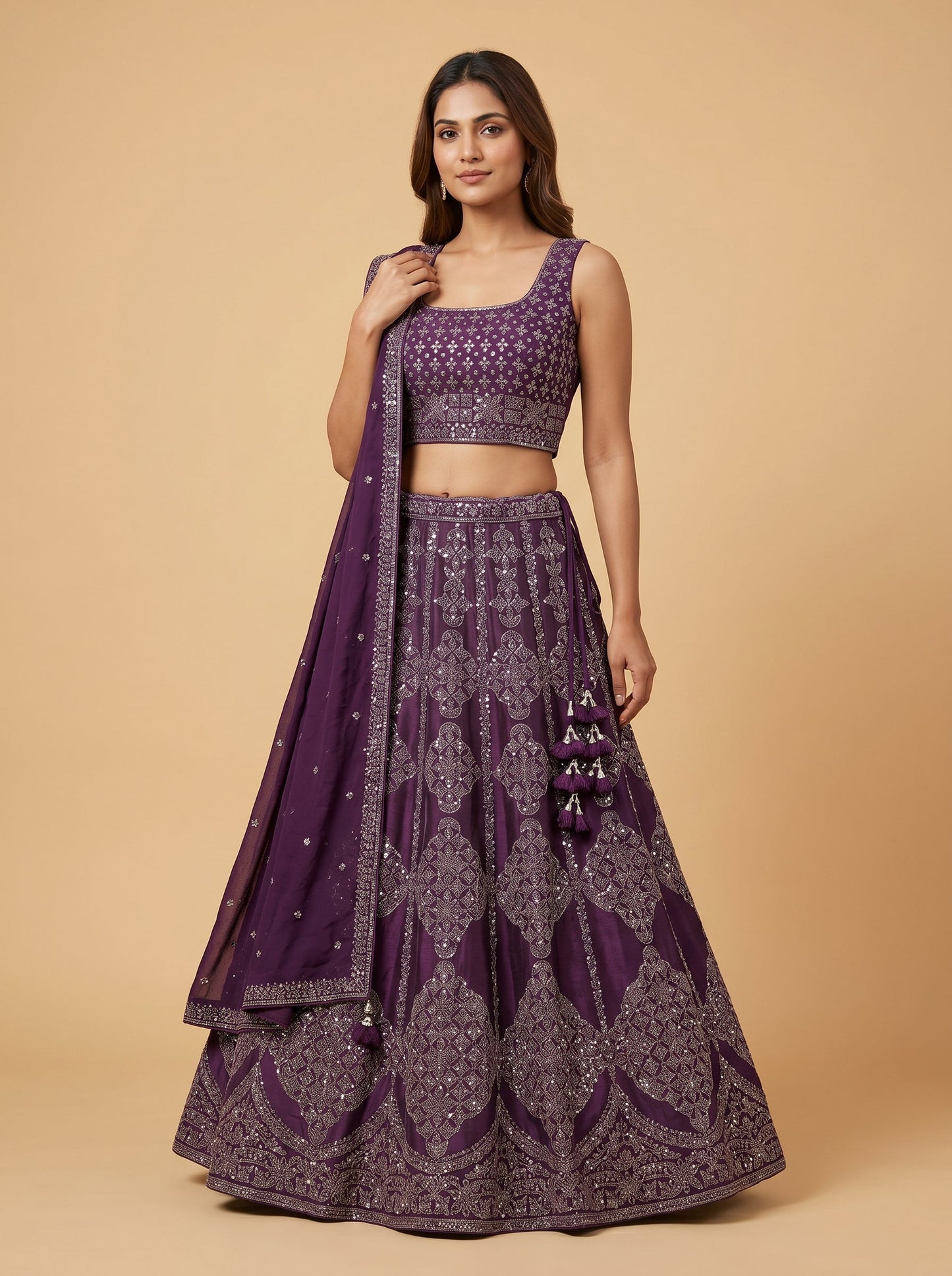 Wine Glow Lehenga
