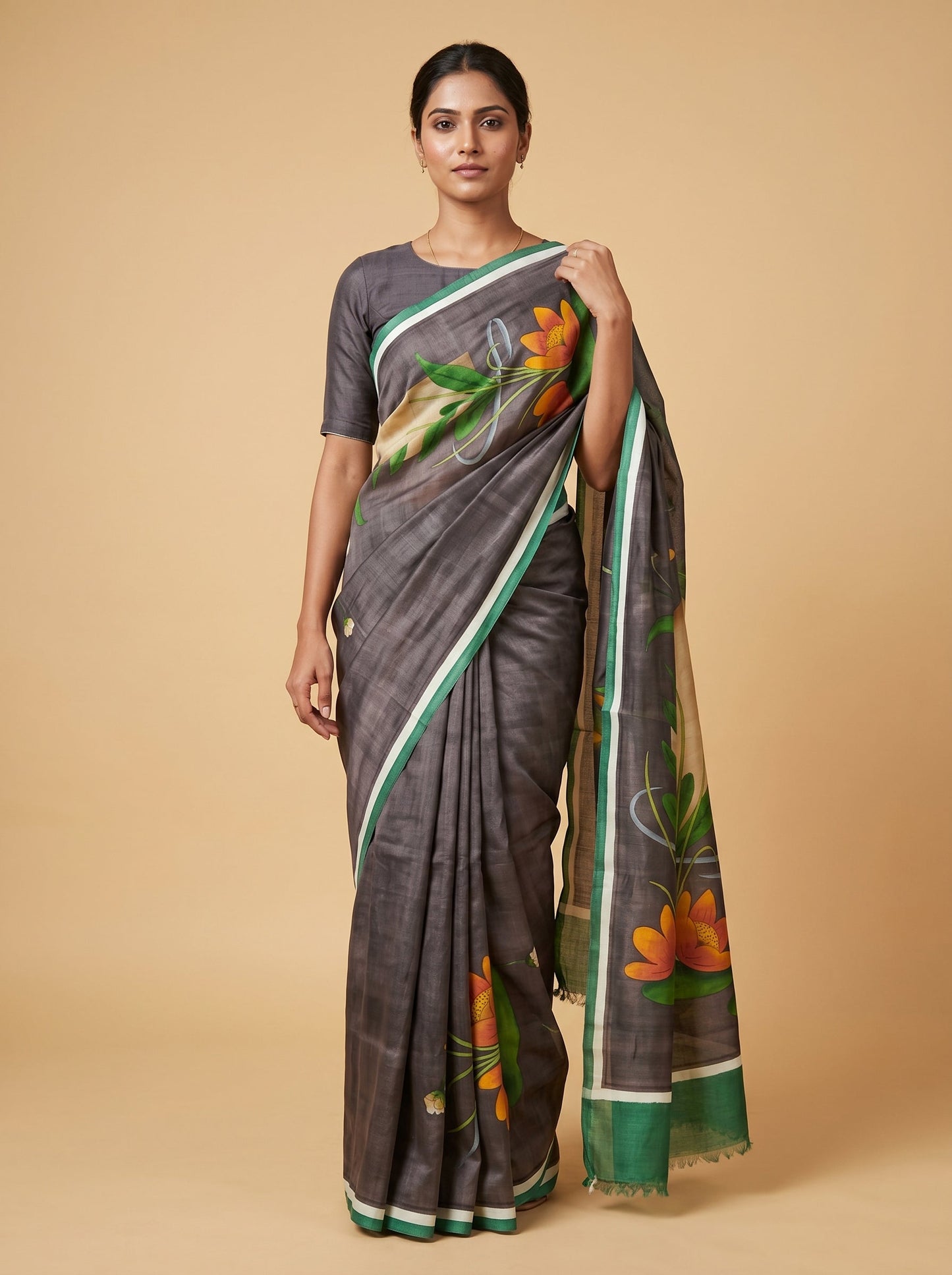 Wine Opulence Handloom Saree