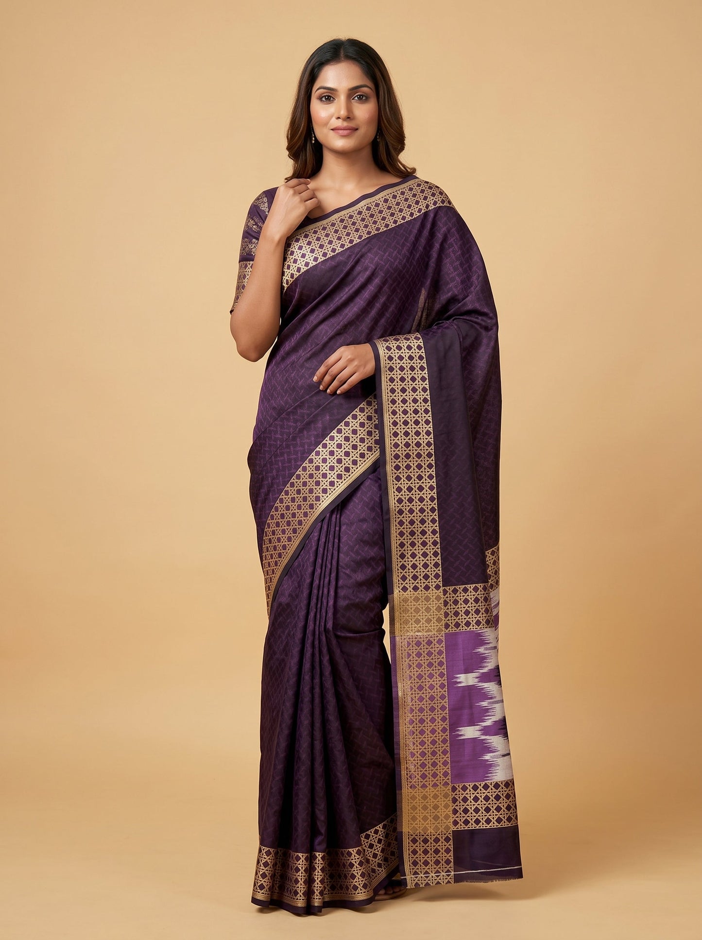 Wine Rich Sheen Handloom Saree