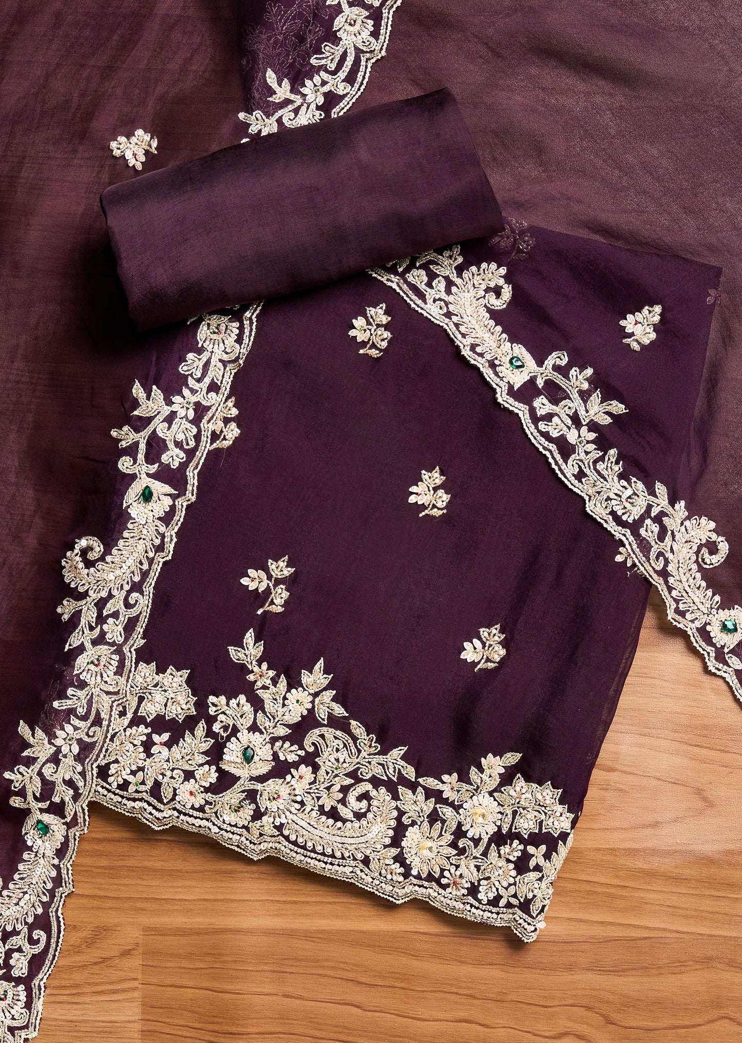 Wine Satin Suit