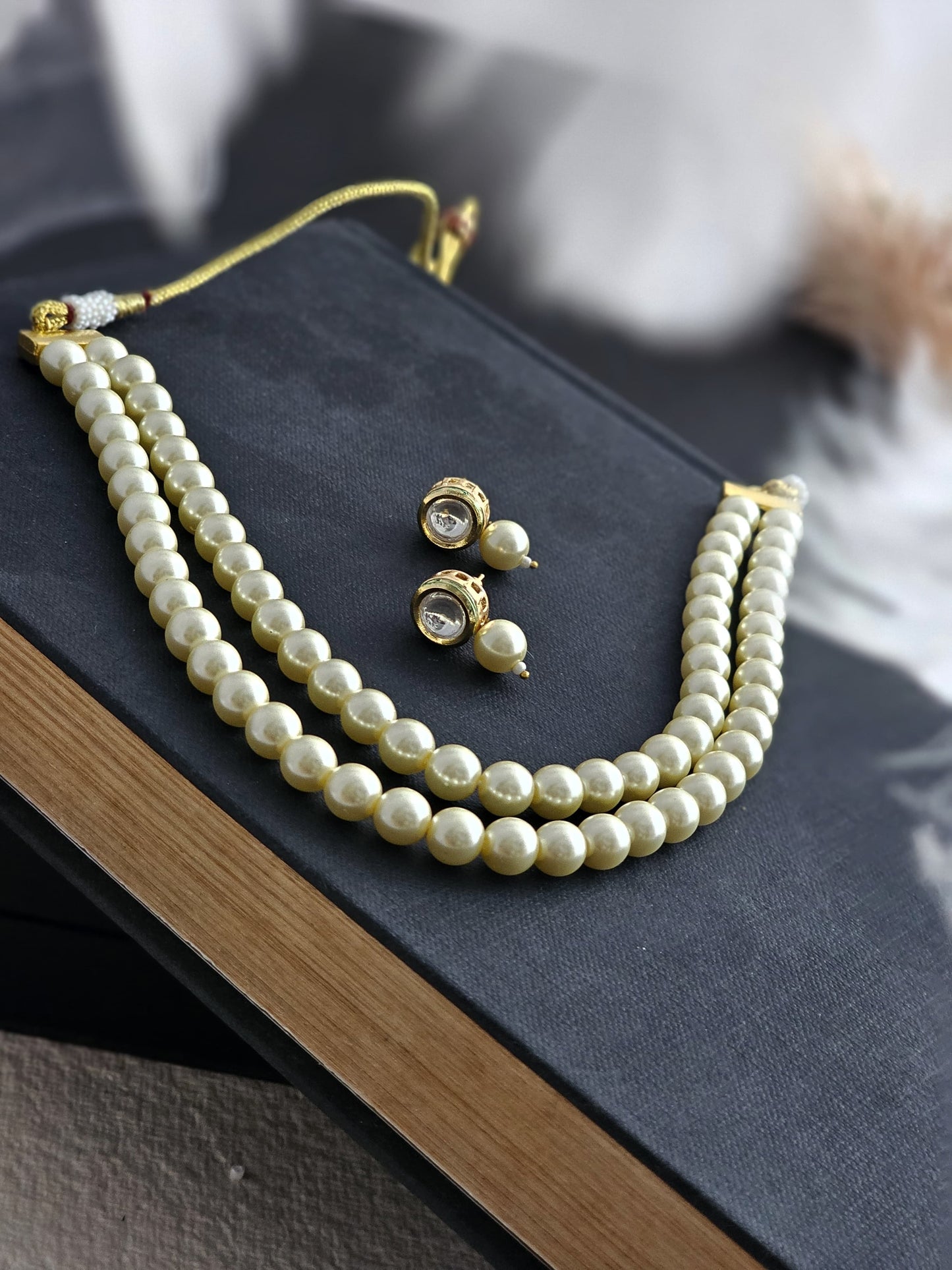 Nacre Elegant Multi-Layer Semi-Precious Pearl Necklace Set