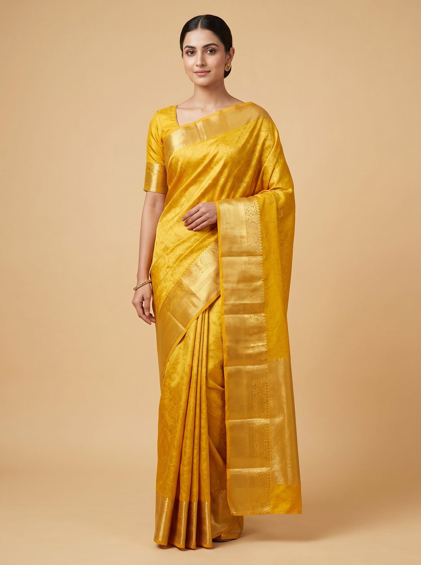 Yellow Bright Glow Handloom Saree