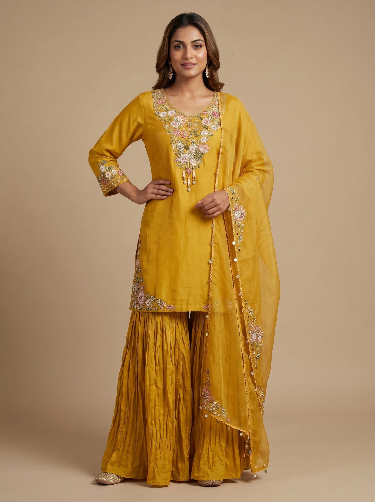 Yellow Festive Sharara