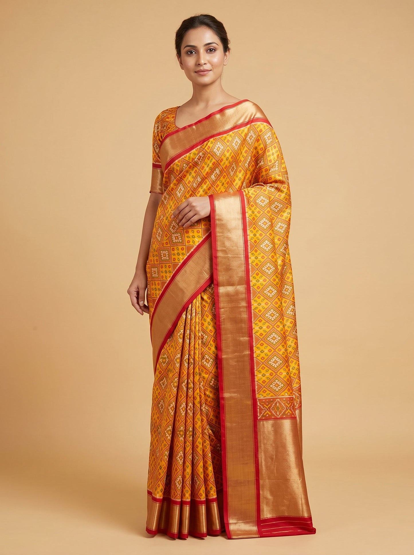 Yellow Handloom Saree with Sunlit Drape