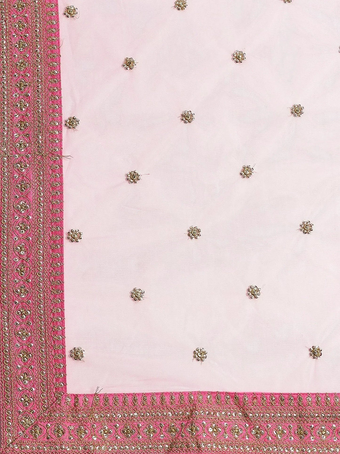 Tulsi Art Pink Embroidery Thai Silk Bridal Lehenga Choli