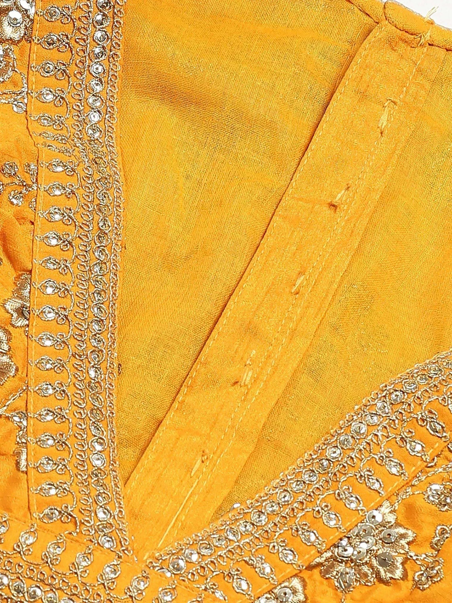 Tulsi Art Yellow Embroidery Thai Silk Bridal Lehenga Choli