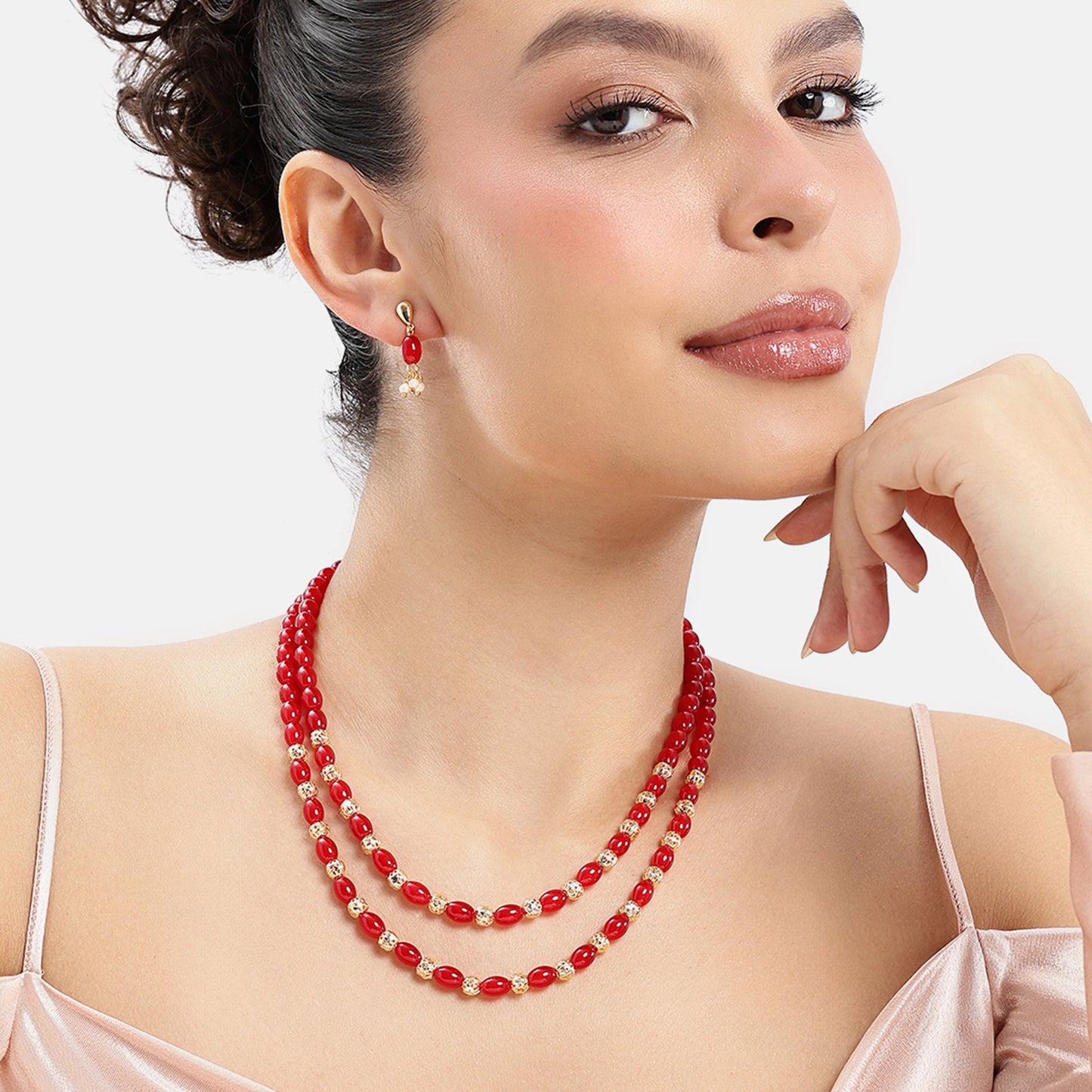 Double Layer Red Necklace