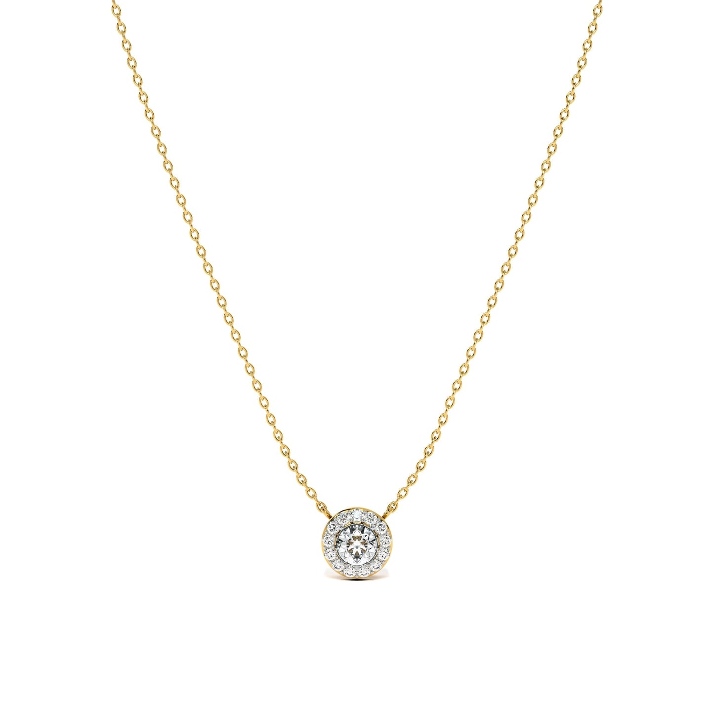 0.37 Carat Celestia Round 9KT Gold Laboratory Grown Diamond Necklace