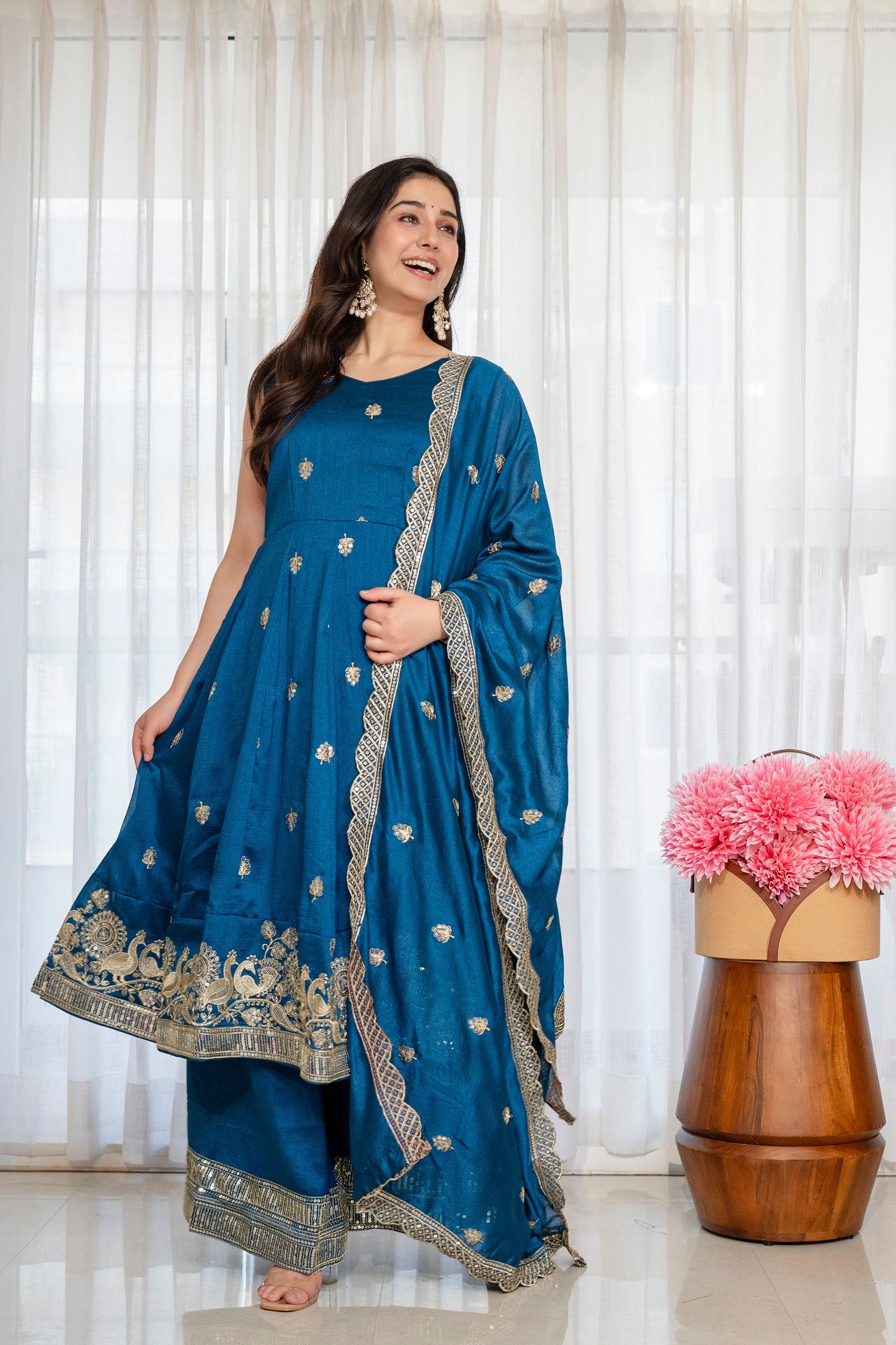 Yash Enterprise Rama Simmar Silk Party Wear Embroidery Suit Set