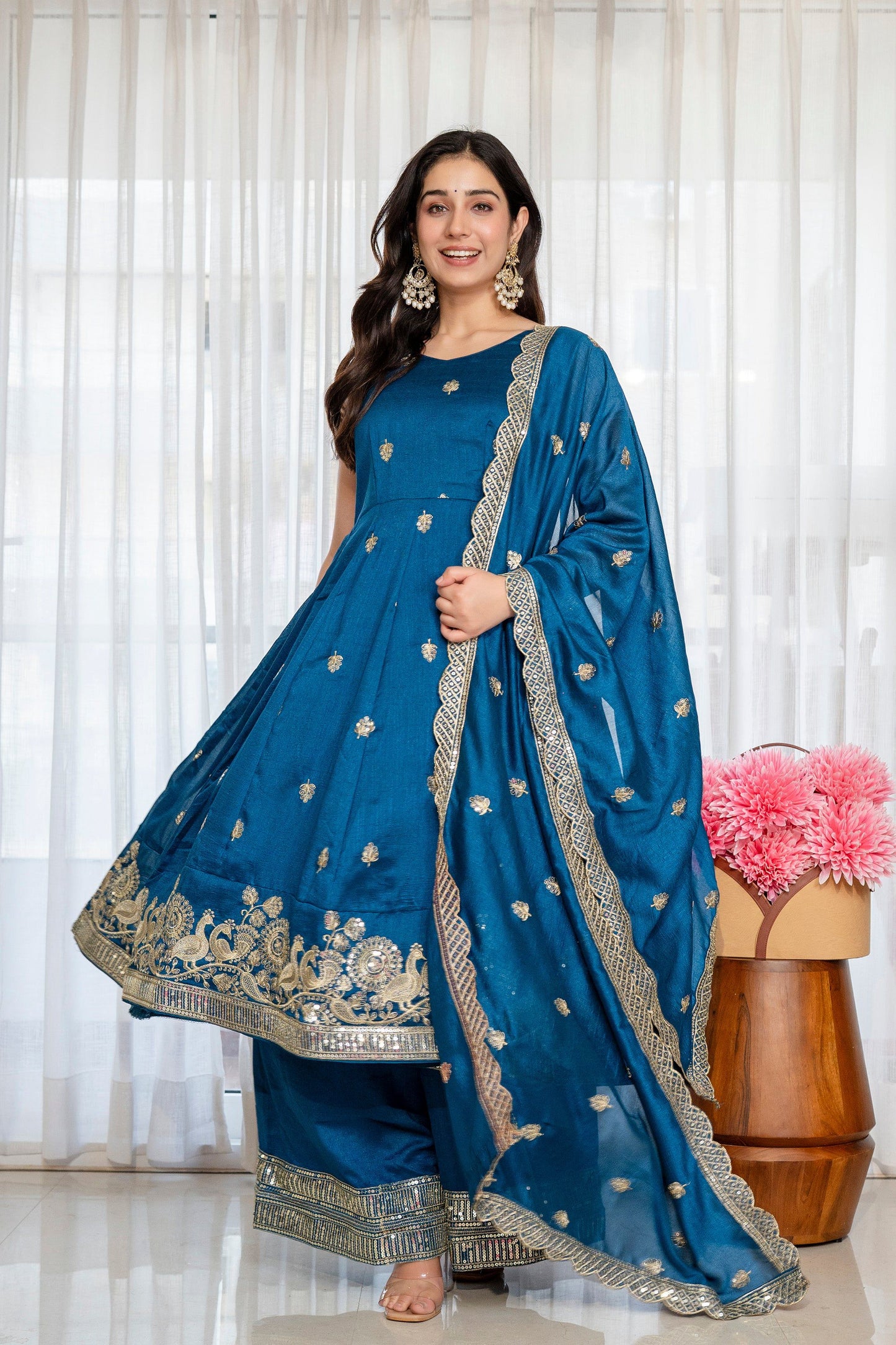 Yash Enterprise Rama Simmar Silk Party Wear Embroidery Suit Set