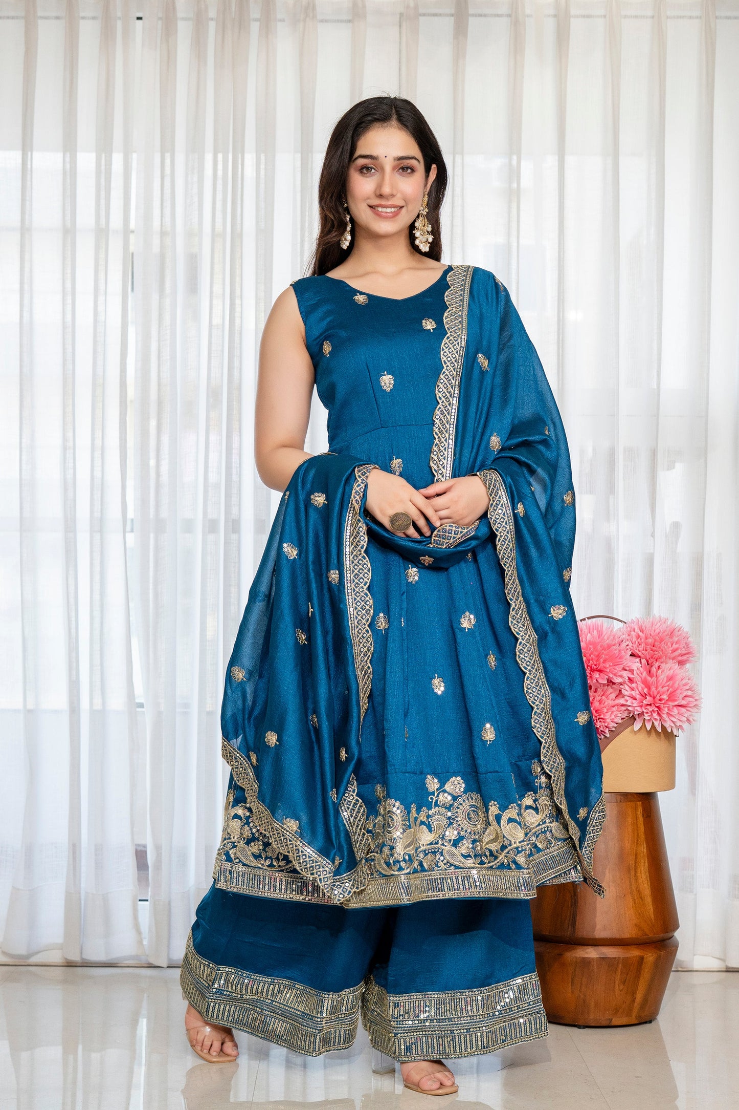 Yash Enterprise Rama Simmar Silk Party Wear Embroidery Suit Set
