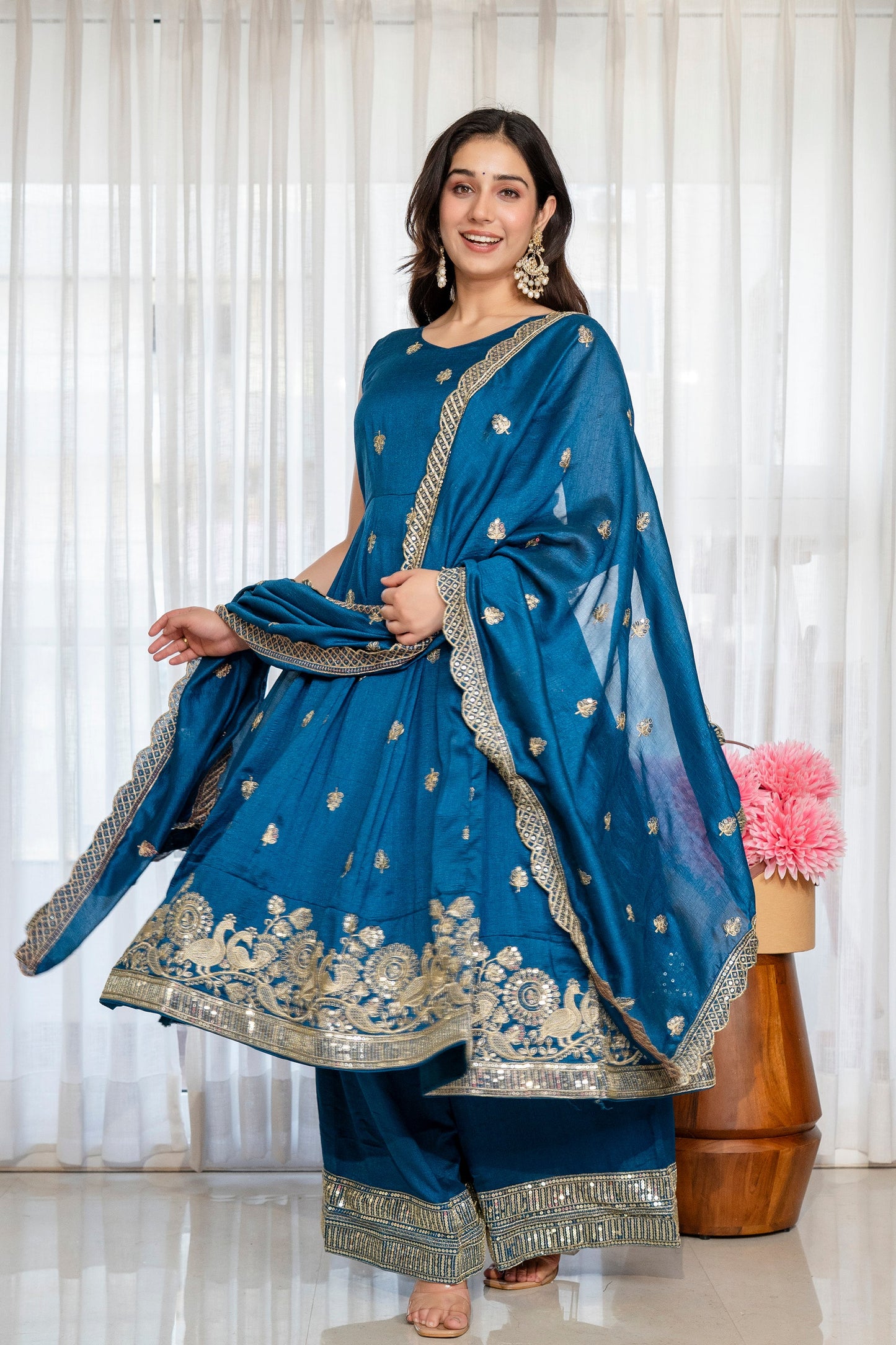 Yash Enterprise Rama Simmar Silk Party Wear Embroidery Suit Set