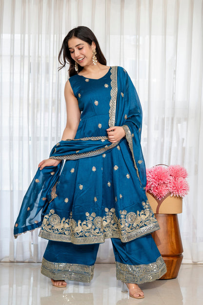 Yash Enterprise Rama Simmar Silk Party Wear Embroidery Suit Set