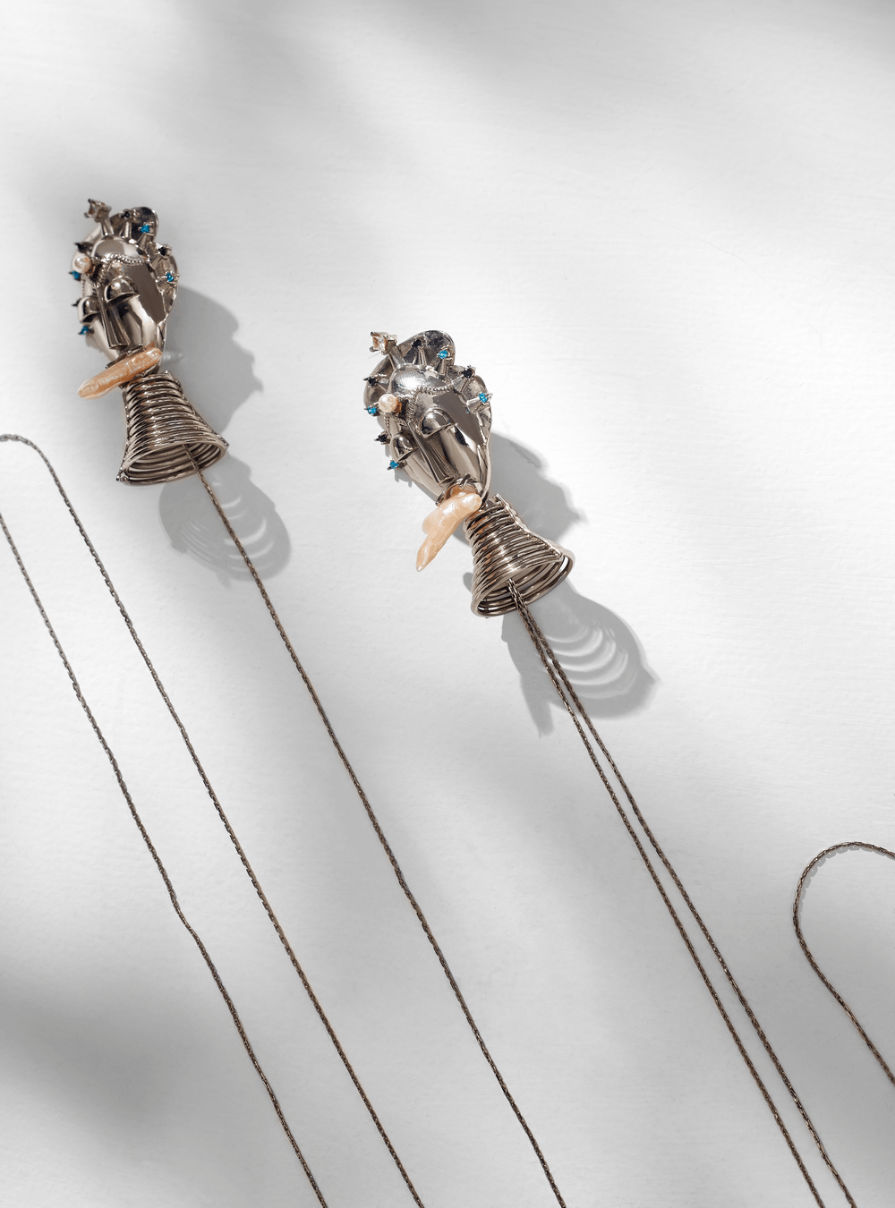 Mirel Silver Shoulder Dusters Earrings