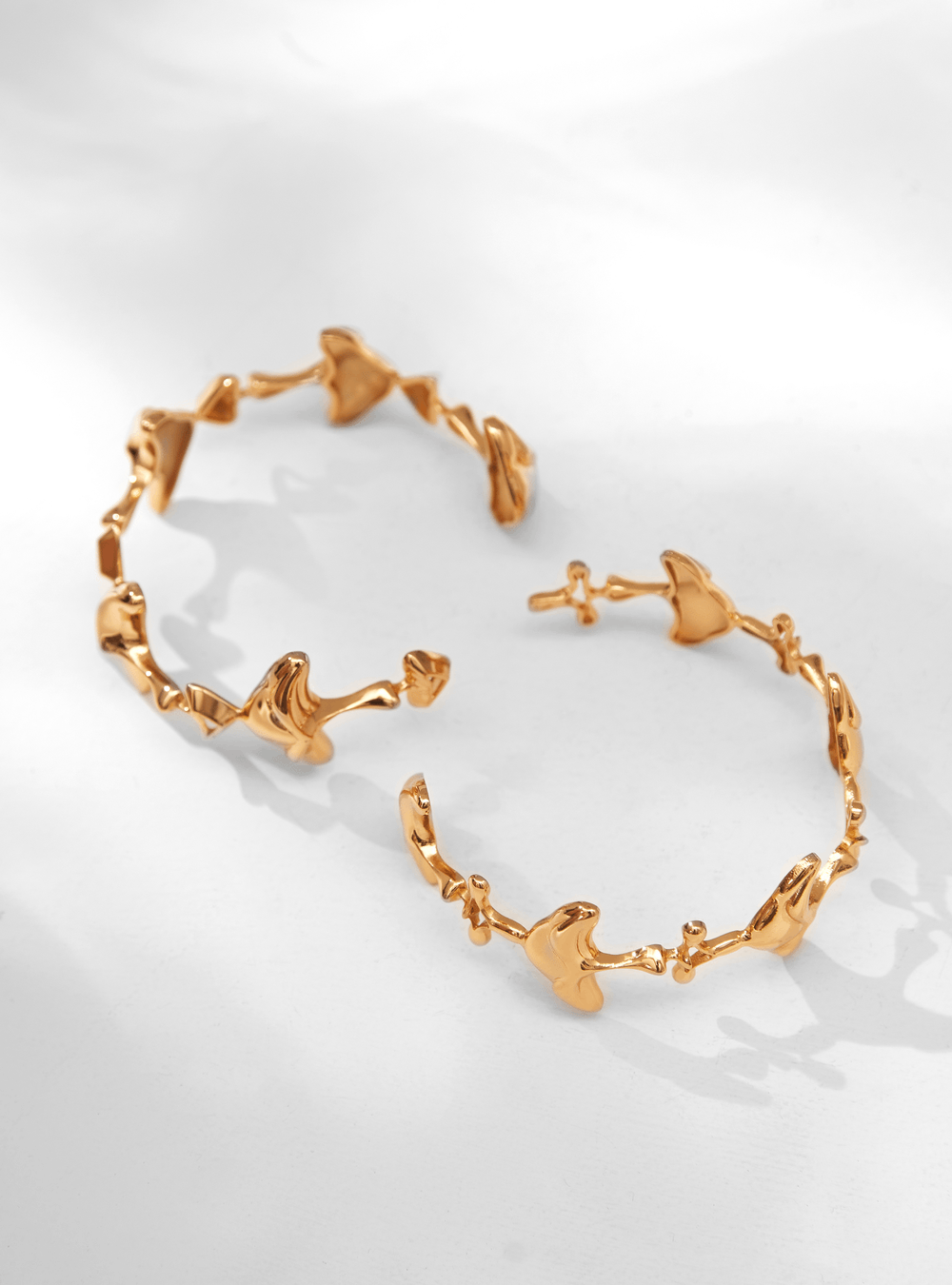 Shroomhead Hoops Earrings In Gold Finish