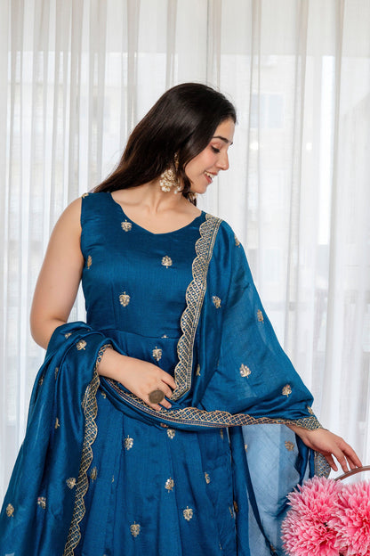 Yash Enterprise Rama Simmar Silk Party Wear Embroidery Suit Set
