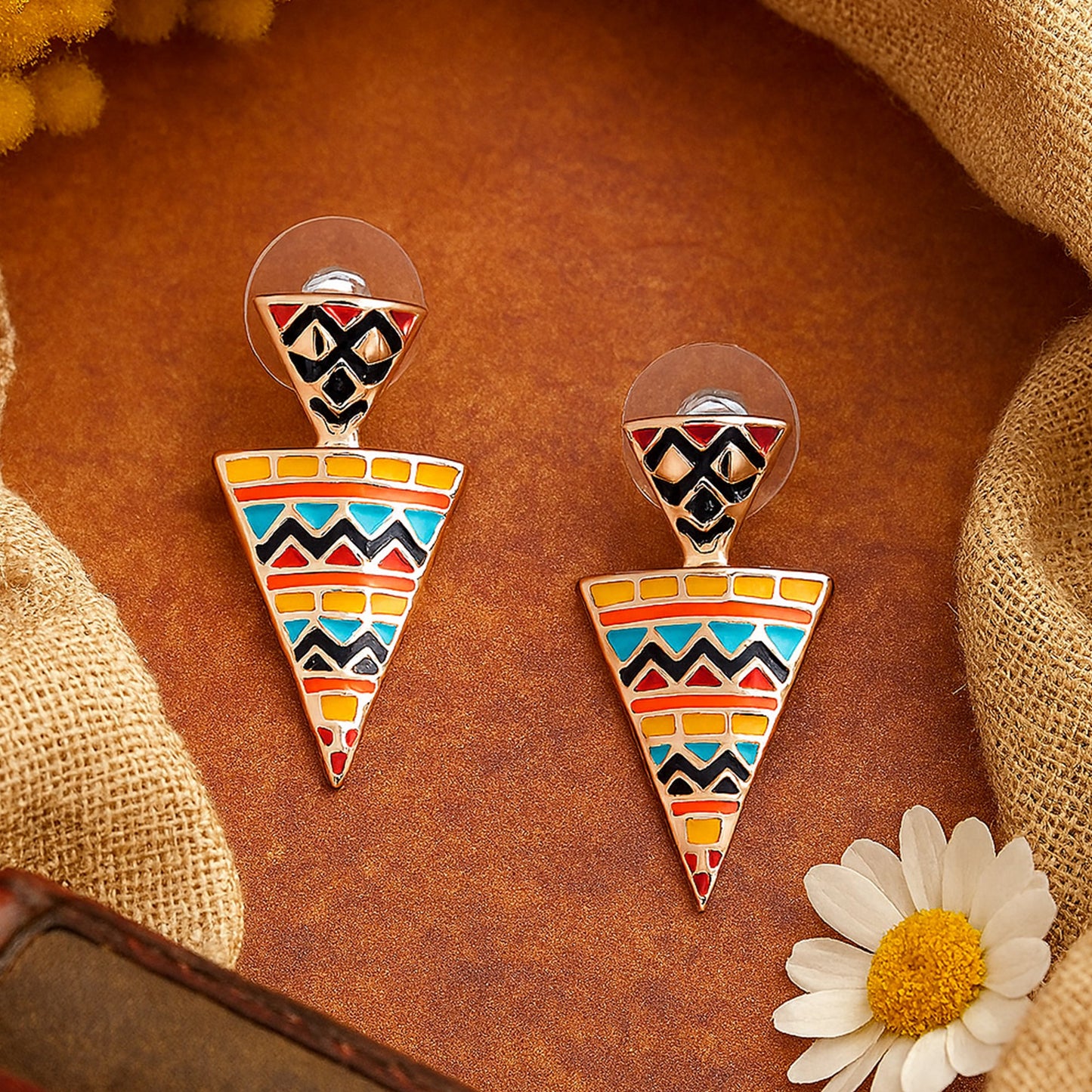 Estele Rose Gold Plated Sparkling Stud Earrings for Women