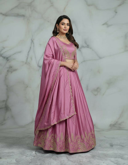 Teeya Creation New Womens Latest Embroidered Designer Lehenga Choli Set - Pink
