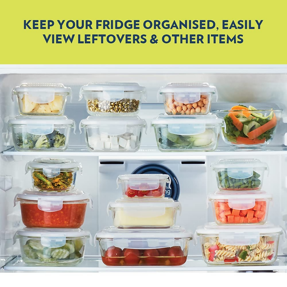 Borosil Klip N Store Glass Storage Containers - Set of 2