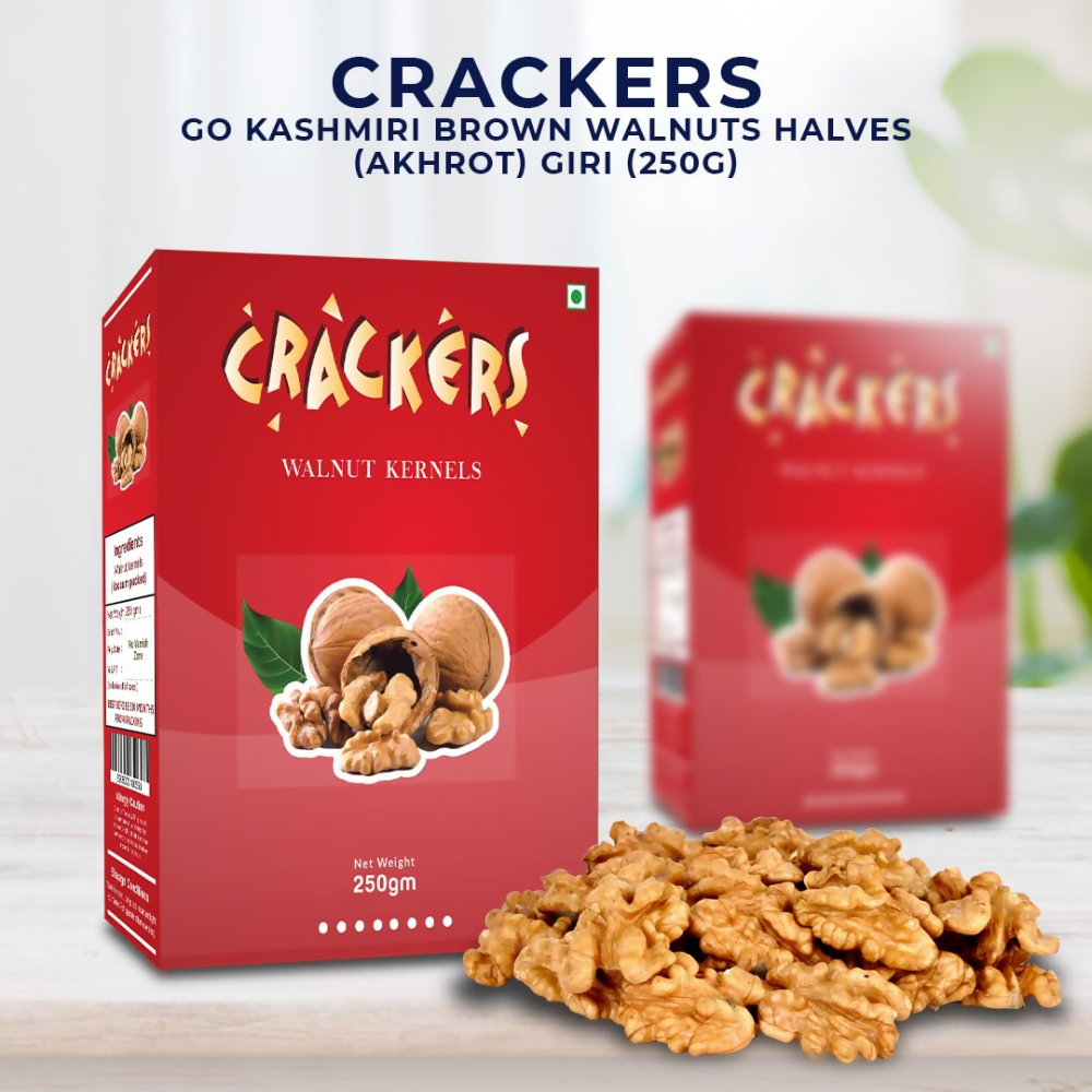 Go Crackers Kashmiri Brown Halves Dried Walnuts Kernels Without Shell