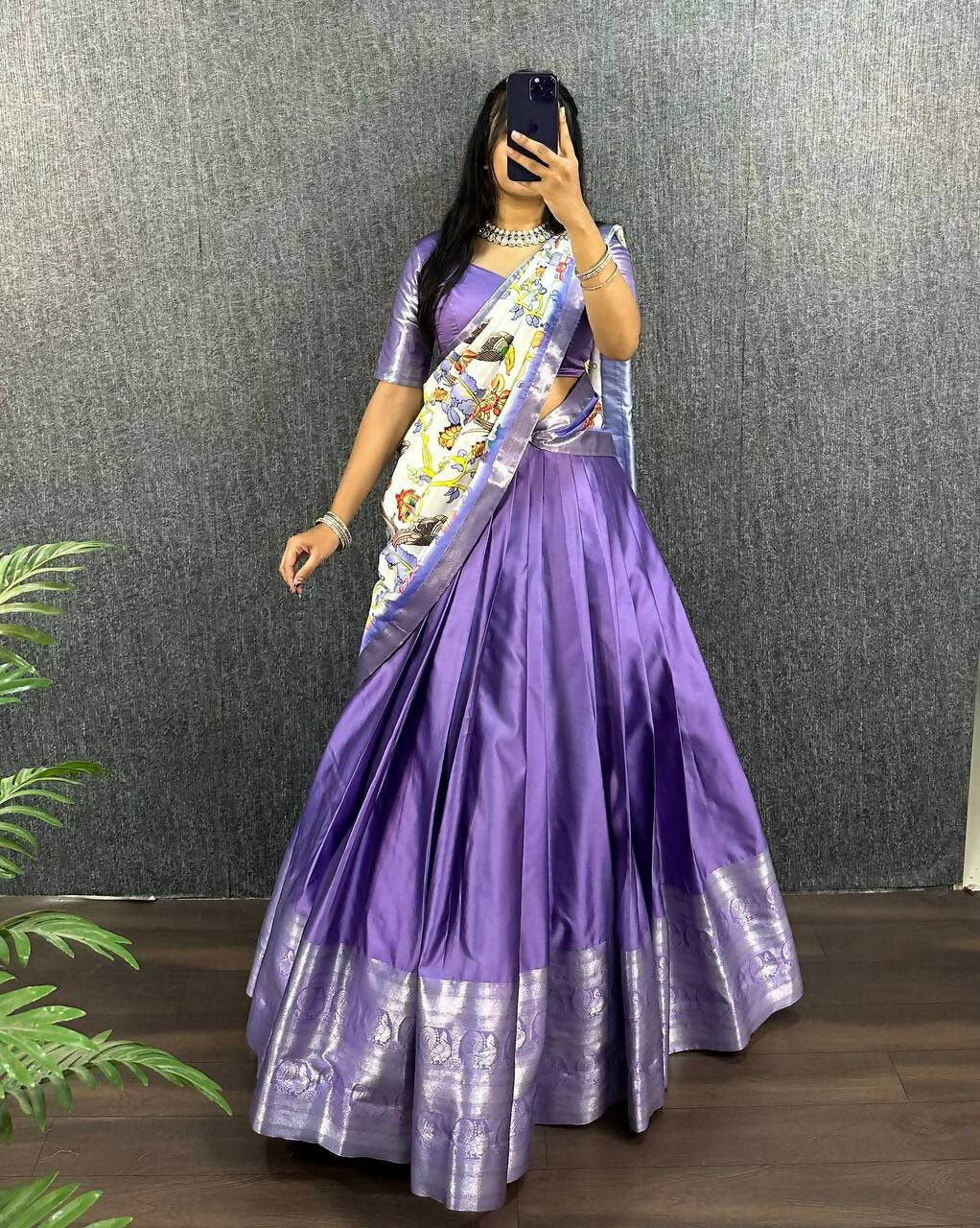 Teeya Creation New Latest Trendy Stylish Lehenga Choli Set - Lavender