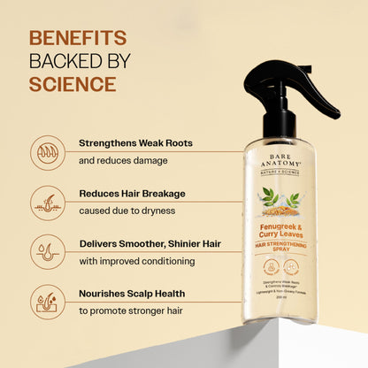 Bare Anatomy Nature x Science Fenugreek and Curry Leaves Hair Strengthening Spray
