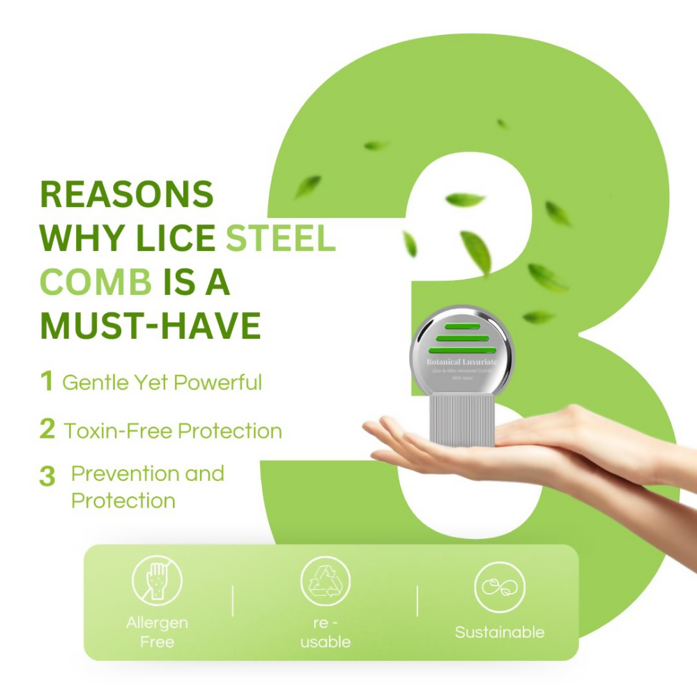 Botanical Luxuriate Tea Tree Natural Anti Lice And Nits Shampoo With Steel Lice And Nit'S Removal Comb