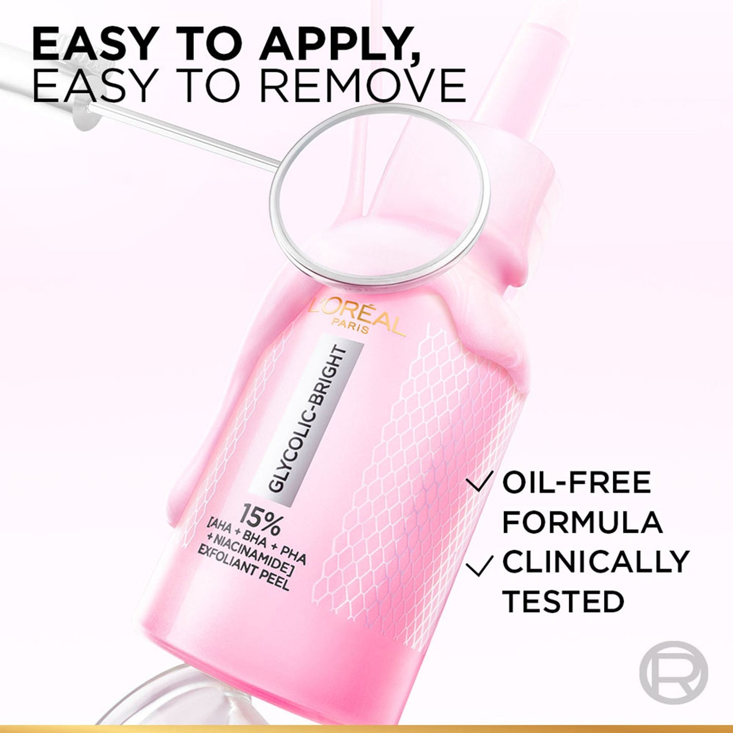 L'Oreal Paris Glycolic-Bright Anti Dark Spot Exfoliant Peel 15% Aha + Bha + Pha + Niacinamide