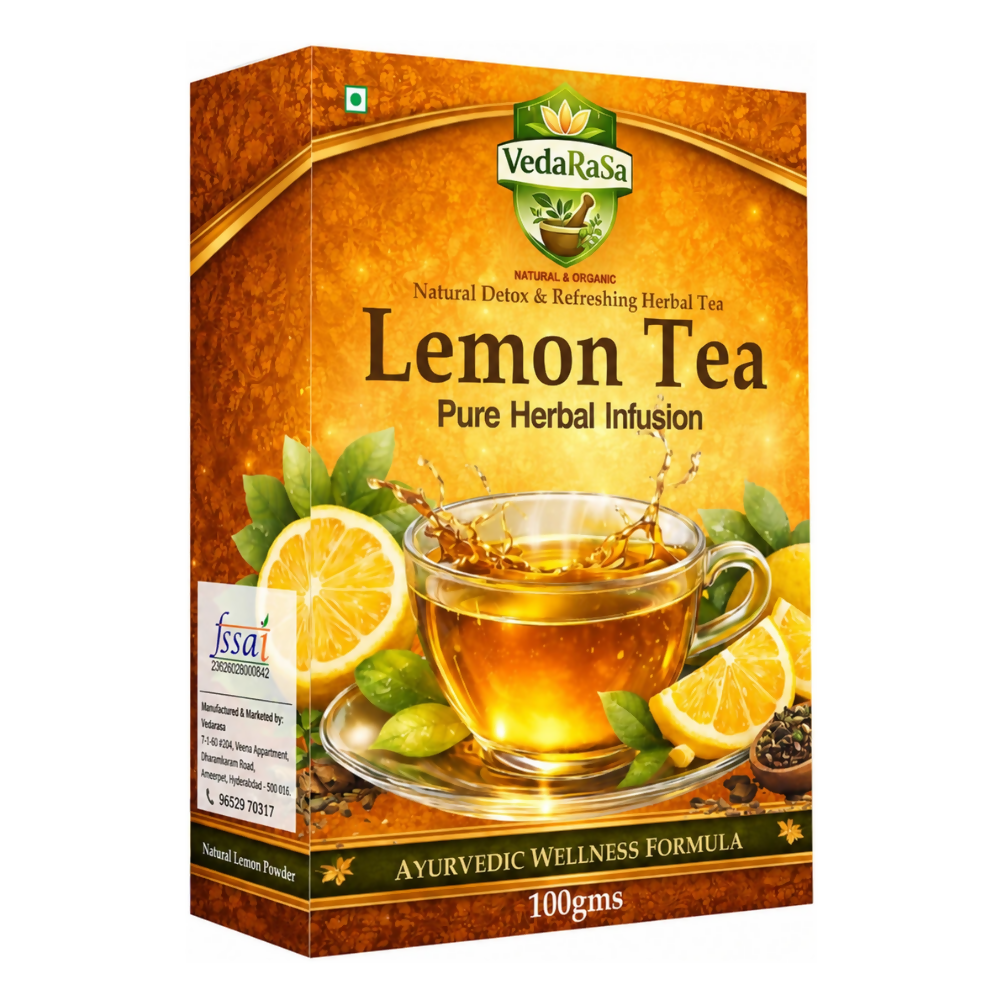 VedaRasa Premium Organic Lemon Instant Tea Premix Powder