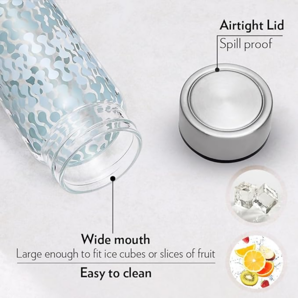 Borosil Artisan Series Wide Mouth Glass Bottle with Metal Lid - Vista