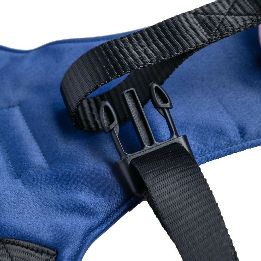 Waggety Tuxedo Dog Harness - Stylish Blue & White Design, Adjustable Fit, Durable Fabric, Elegant Pet Harness for Dogs