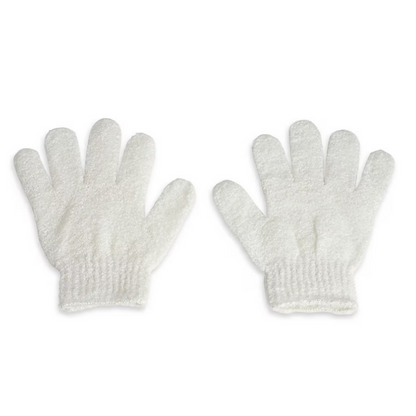 BUNGALOW BEAUTY Exfoliating Bath Gloves - White