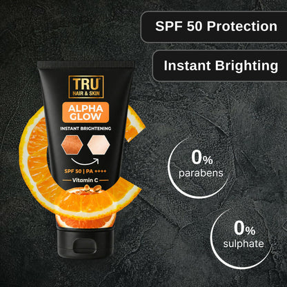 Tru Hair & Skin Alpha Glow Instant Brightening Spf 50 Pa+++