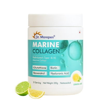 Dr. Morepan Marine Collagen Powder with Glutathione, Hyaluronic Acid, Resveratrol & Biotin Lemon Lime Flavour