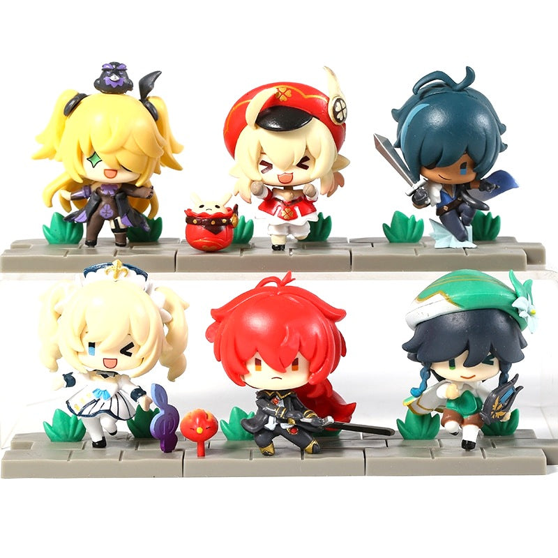 Genshin Impact Set Of 6 Gaming Action Figures | 7-8 Cms |