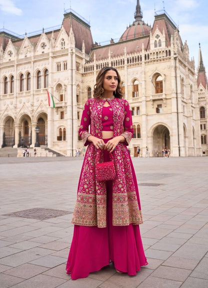Anaita Georgette Stitched Suit With Embroidery & Beats Work