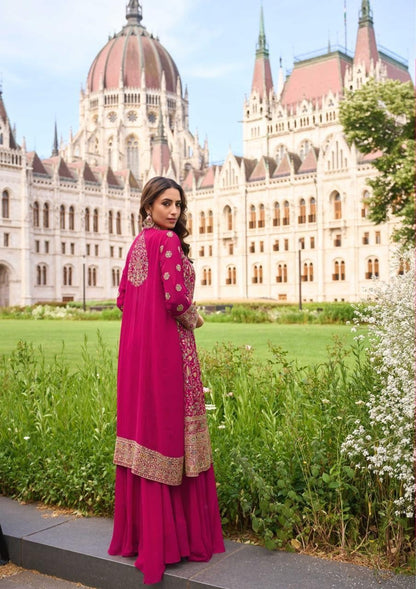 Anaita Georgette Stitched Suit With Embroidery & Beats Work