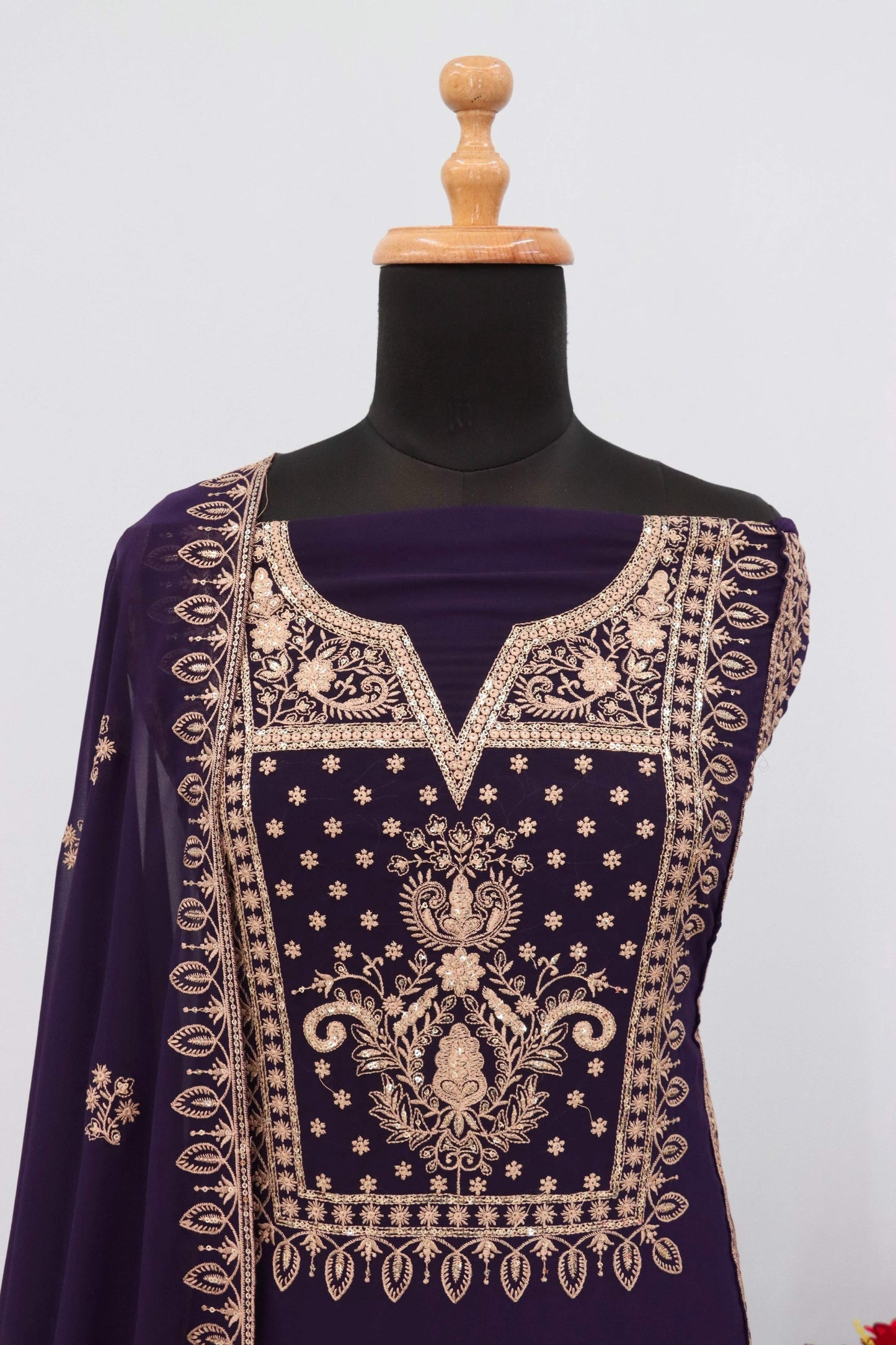 Anaita Purple Premium Embroidered Georgette Salwar Suit