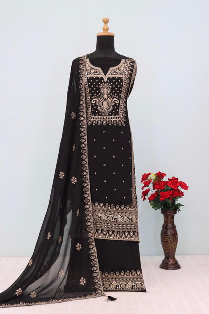 Anaita Black Premium Embroidered Georgette Salwar Suit