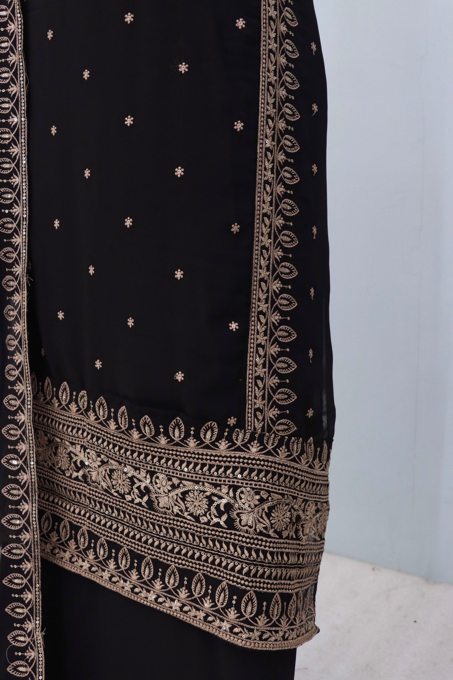 Anaita Black Premium Embroidered Georgette Salwar Suit