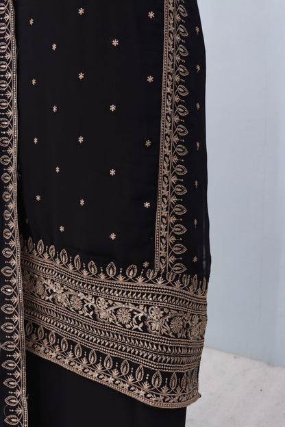 Anaita Black Premium Embroidered Georgette Salwar Suit